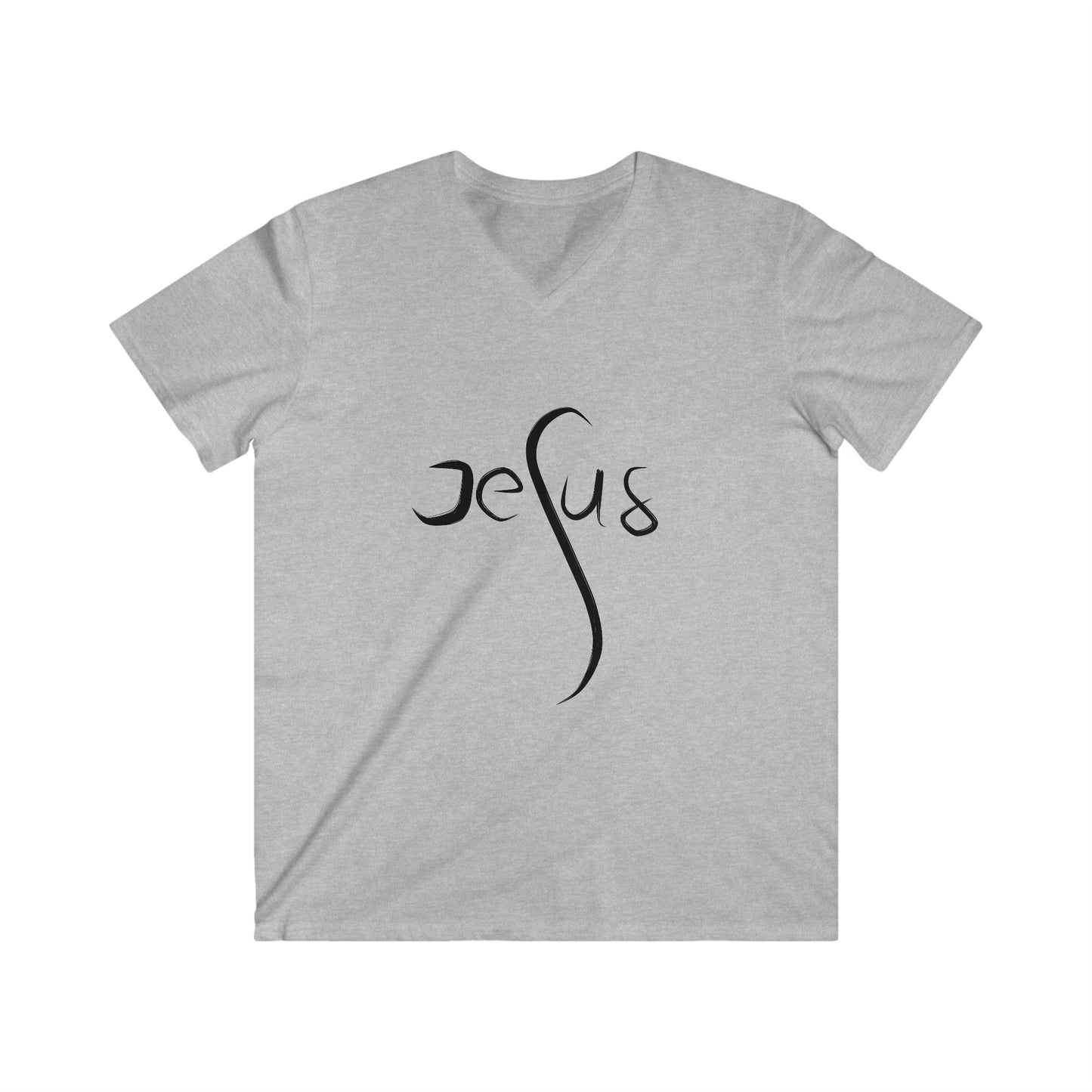 Men's Fitted Jesus V-Neck Tee