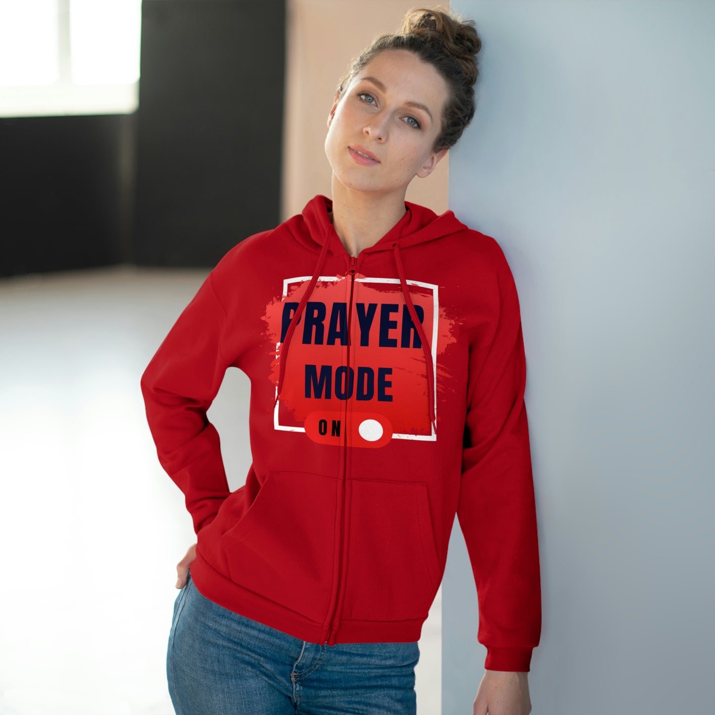 Prayer Mode Unisex Hooded Zip Sweatshirt