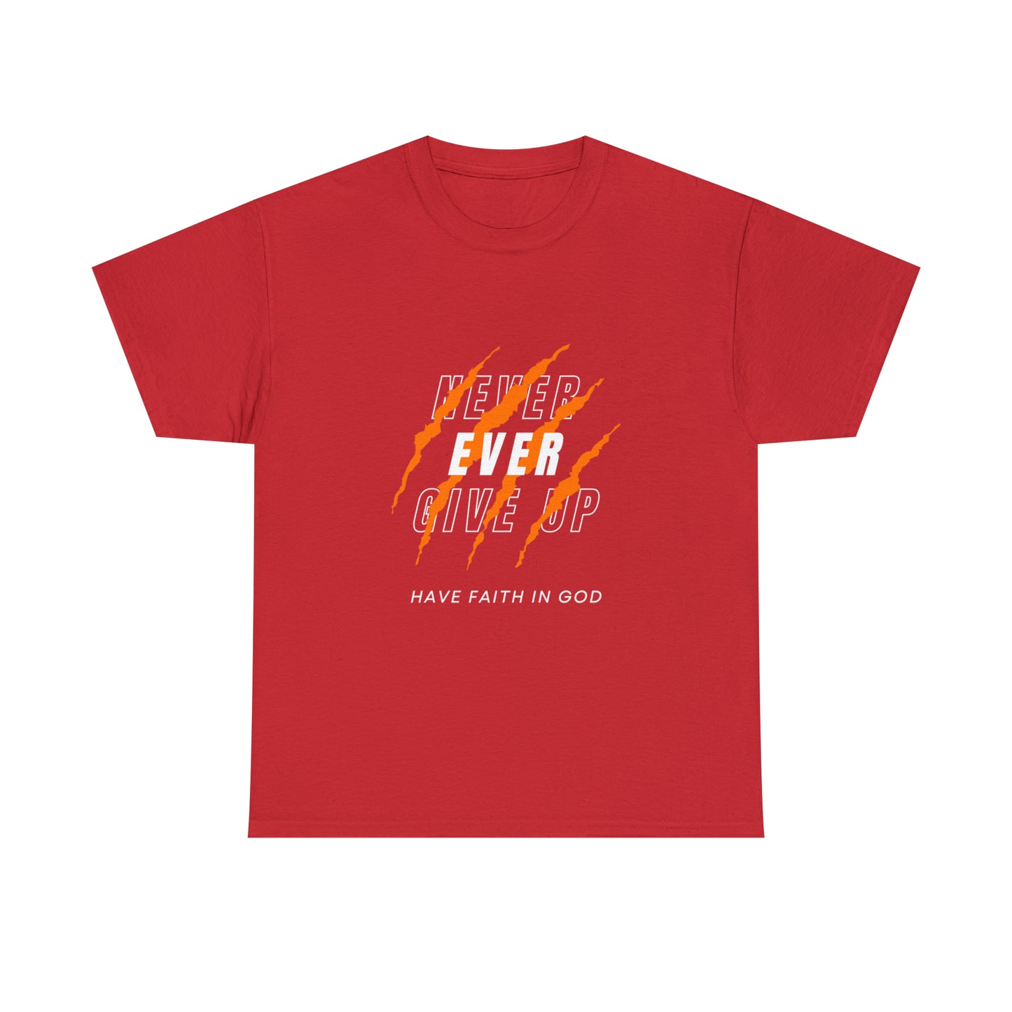 Never Give Up Faith-Inspired Cotton Tee