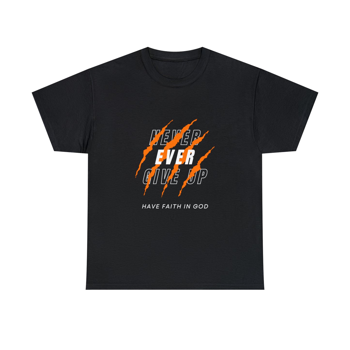 Never Give Up Faith-Inspired Cotton Tee