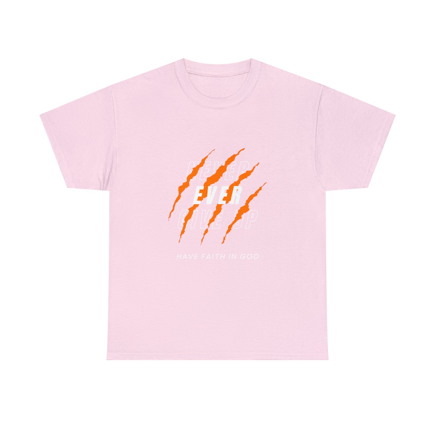 Never Give Up Faith-Inspired Cotton Tee