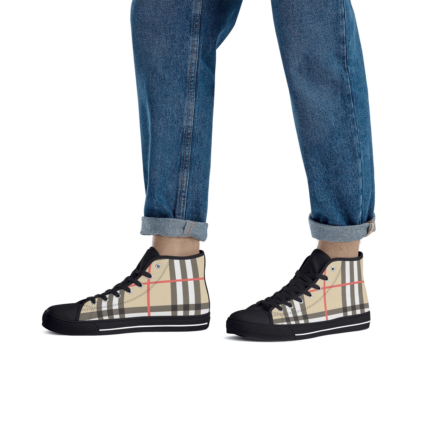 Mens High Top Checker Shoes