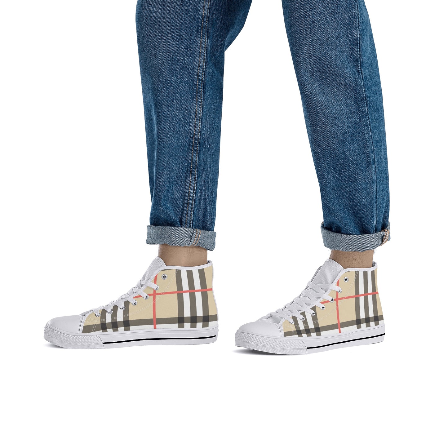Mens High Top Checker Shoes