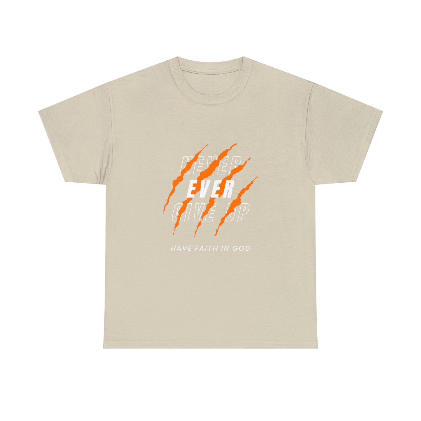 Never Give Up Faith-Inspired Cotton Tee