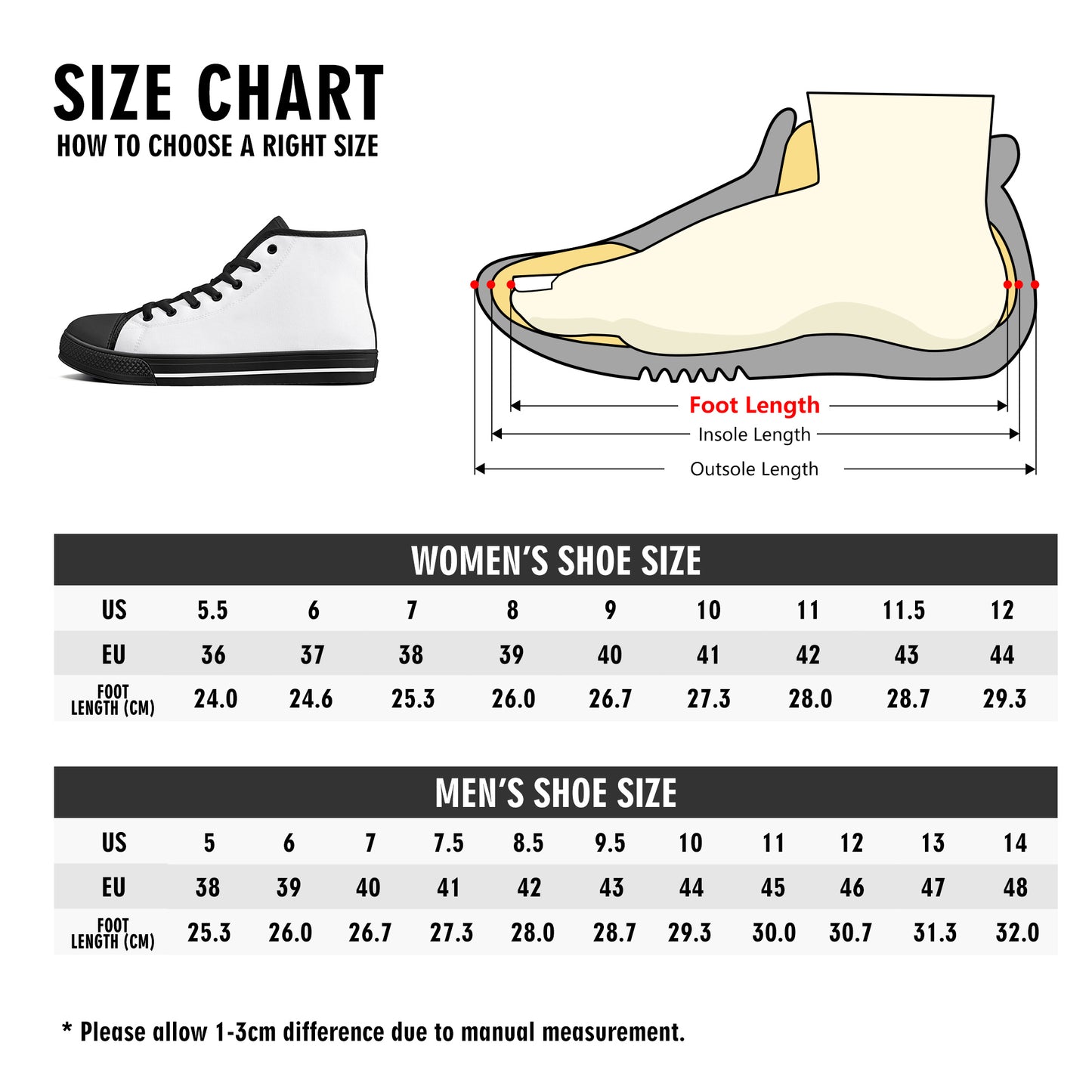 Mens High Top Checker Shoes