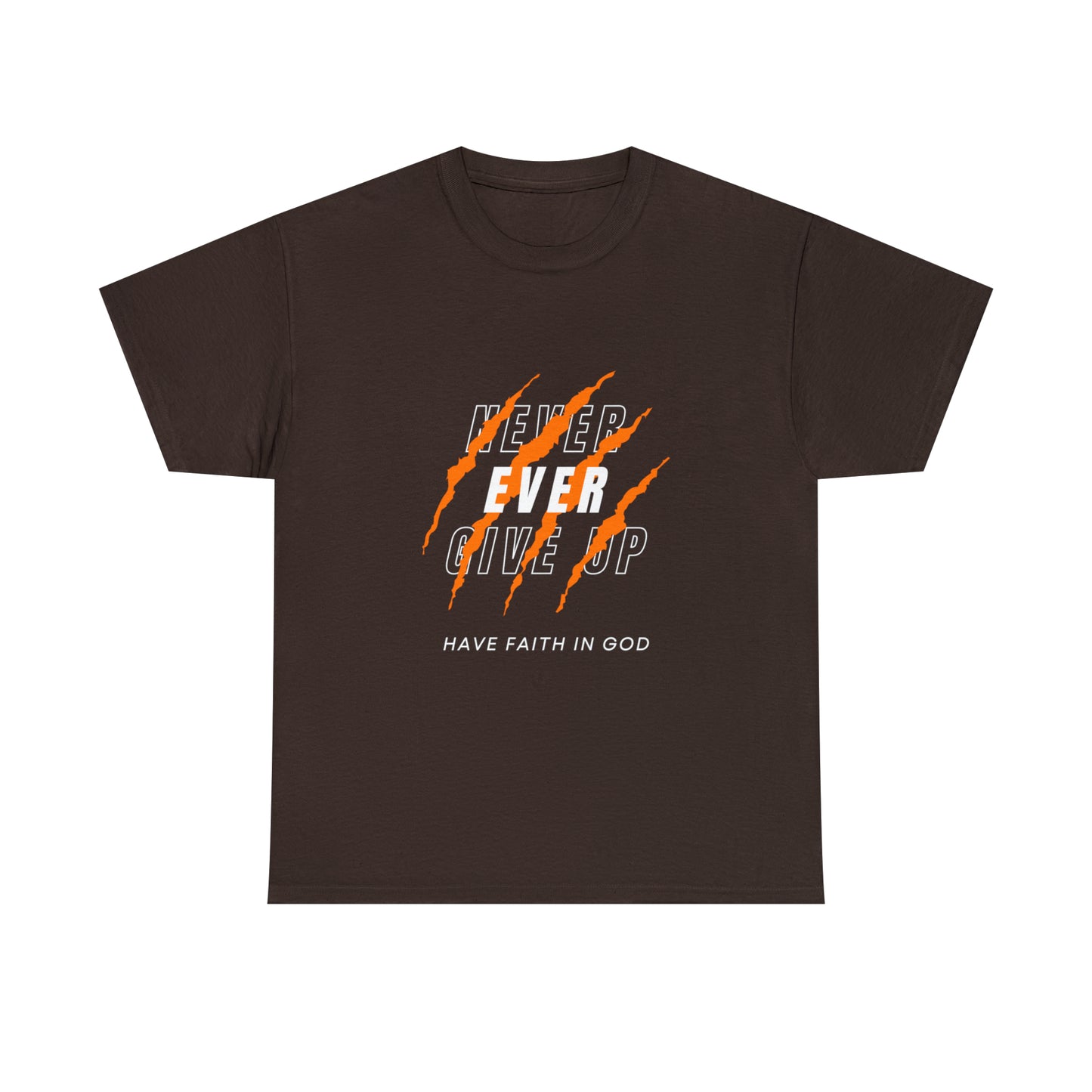 Never Give Up Faith-Inspired Cotton Tee