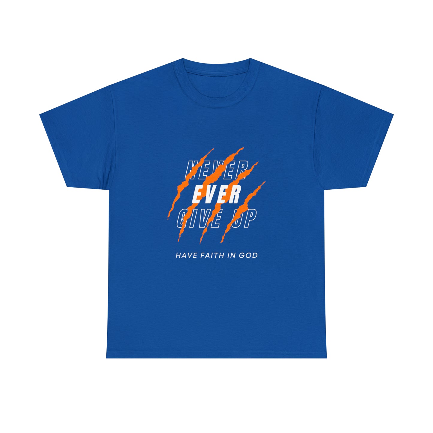 Never Give Up Faith-Inspired Cotton Tee