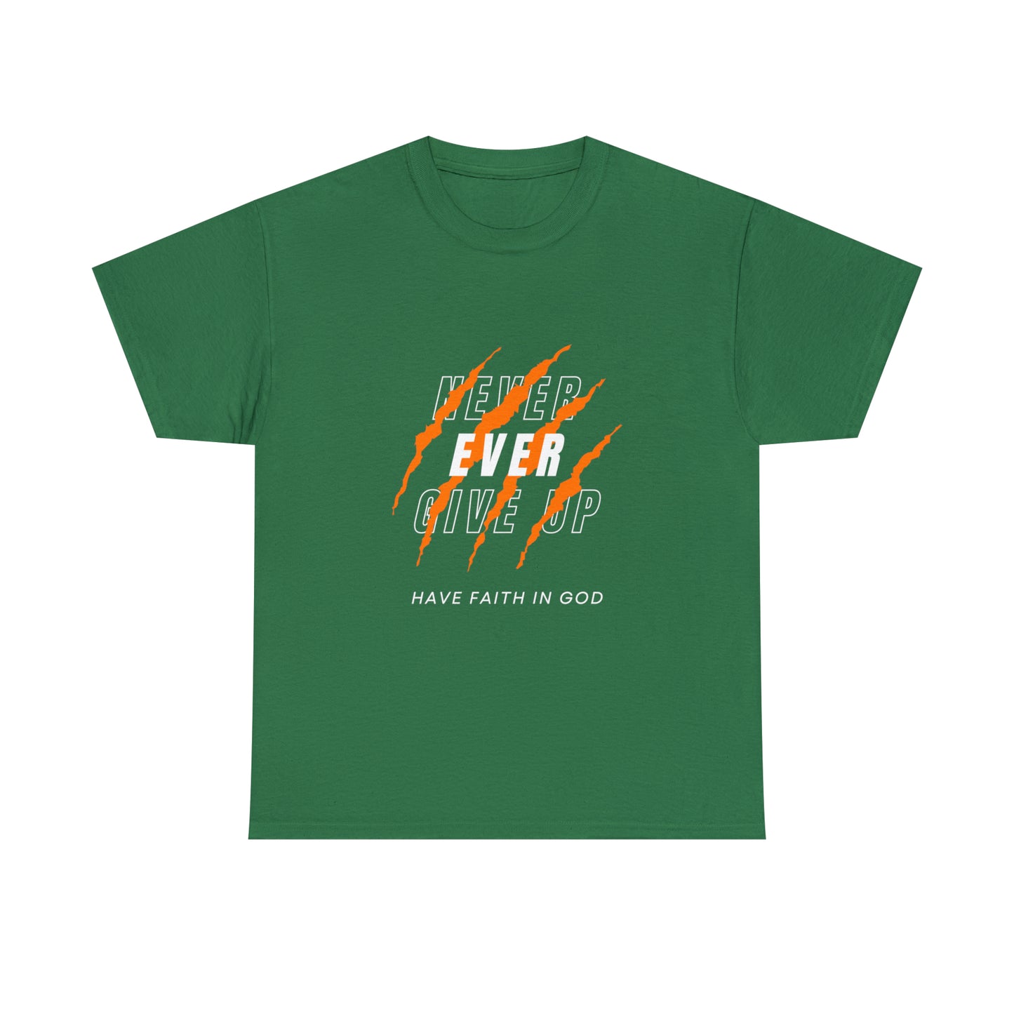 Never Give Up Faith-Inspired Cotton Tee
