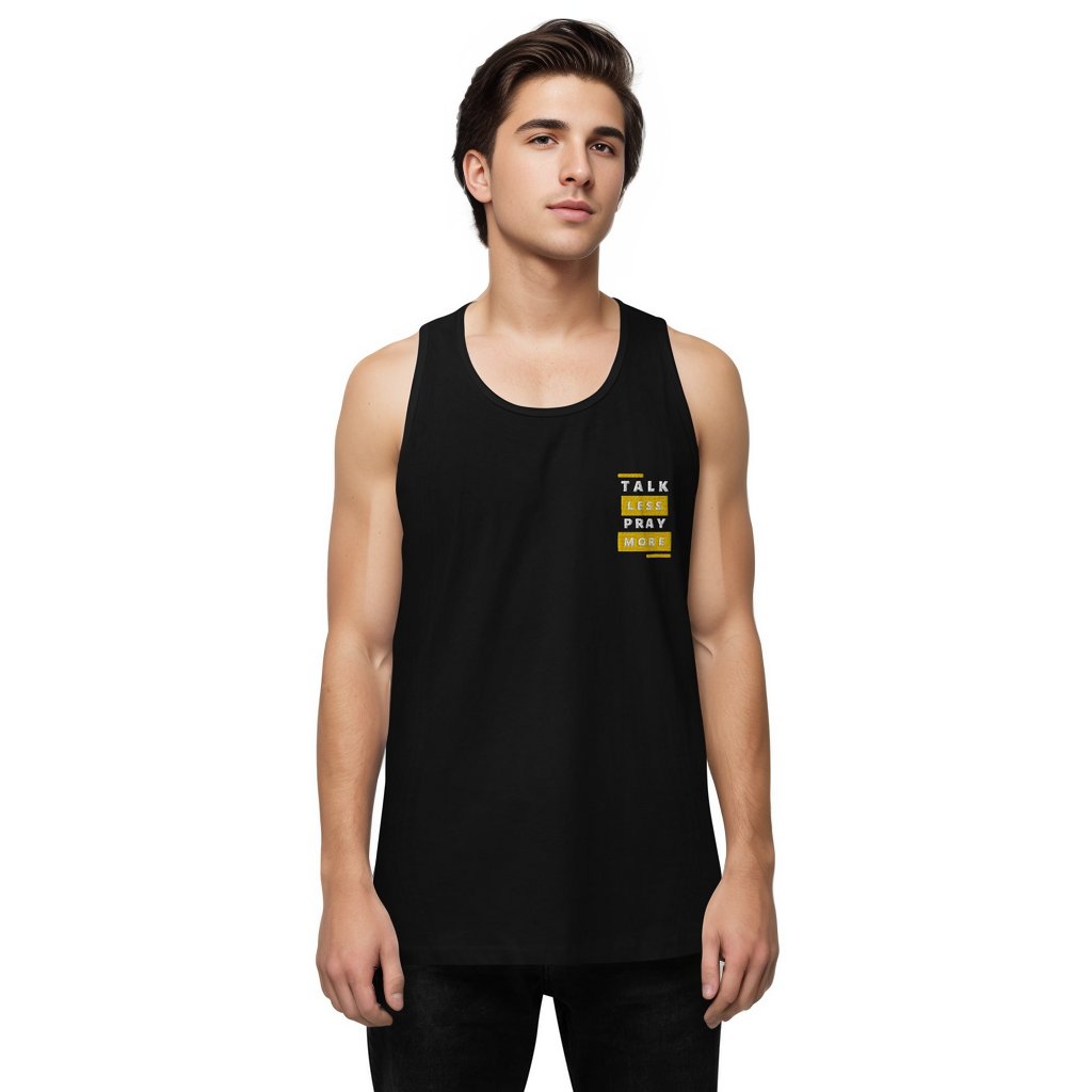 Talk Less Pray More Men’s premium tank top