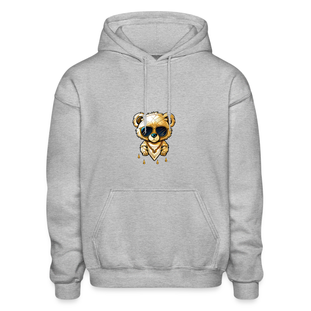 Cool Bear Drip Heavy Adult Hoodie - heather gray