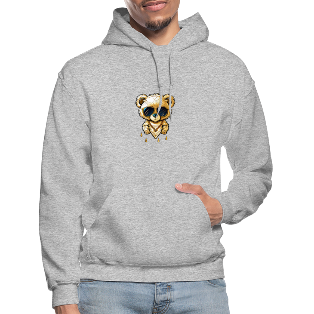 Cool Bear Drip Heavy Adult Hoodie - heather gray