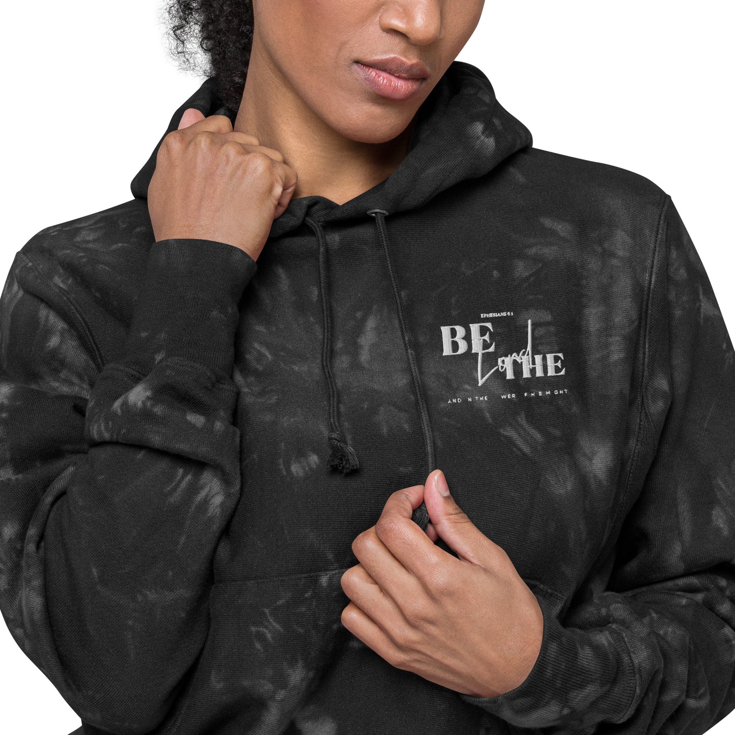 Be Strong in the Lord Unisex Champion tie-dye hoodie