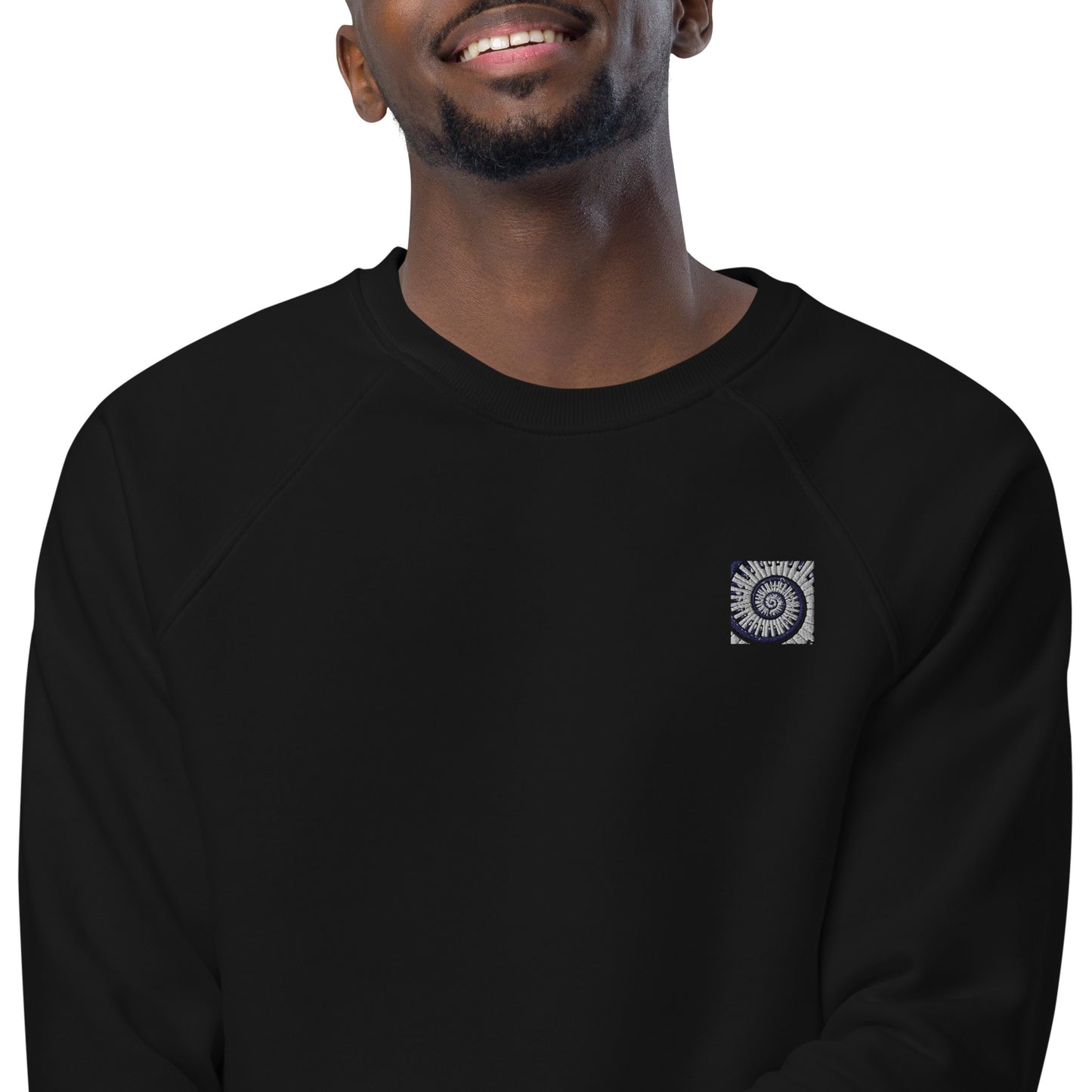 Piano Print Unisex organic Raglan sweatshirt
