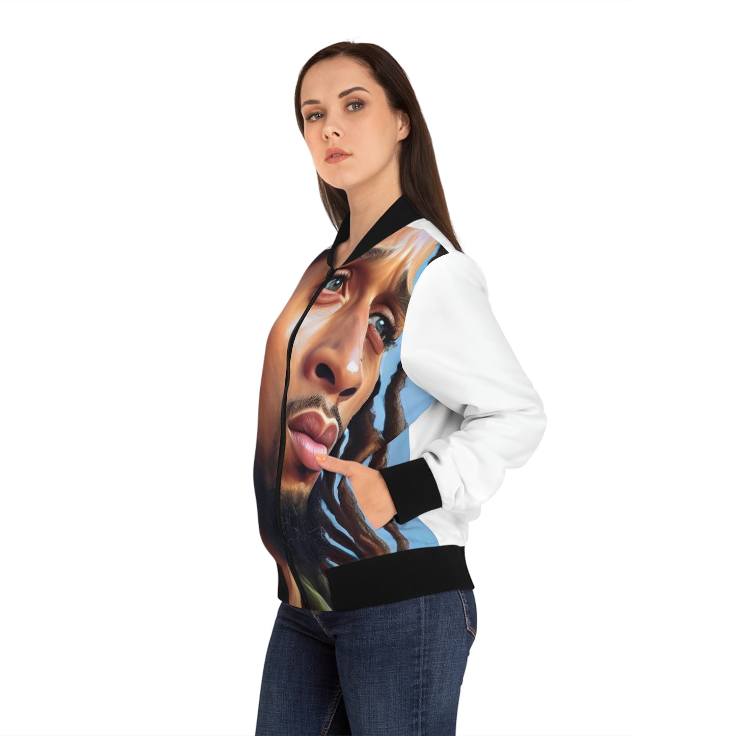 Women's Black Jesus F&B Bomber Jacket (AOP)