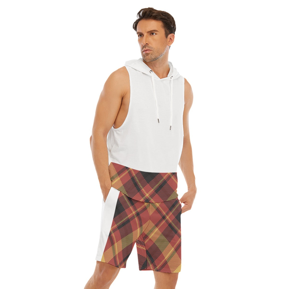 Sleeveless Mens Summer Shorts Set