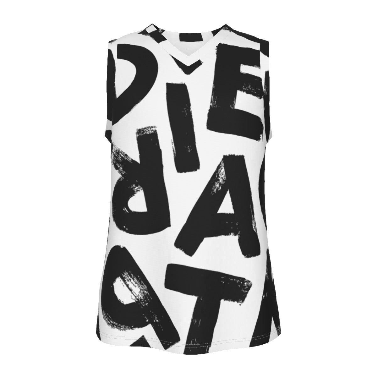 Letter Print Men's V Neck