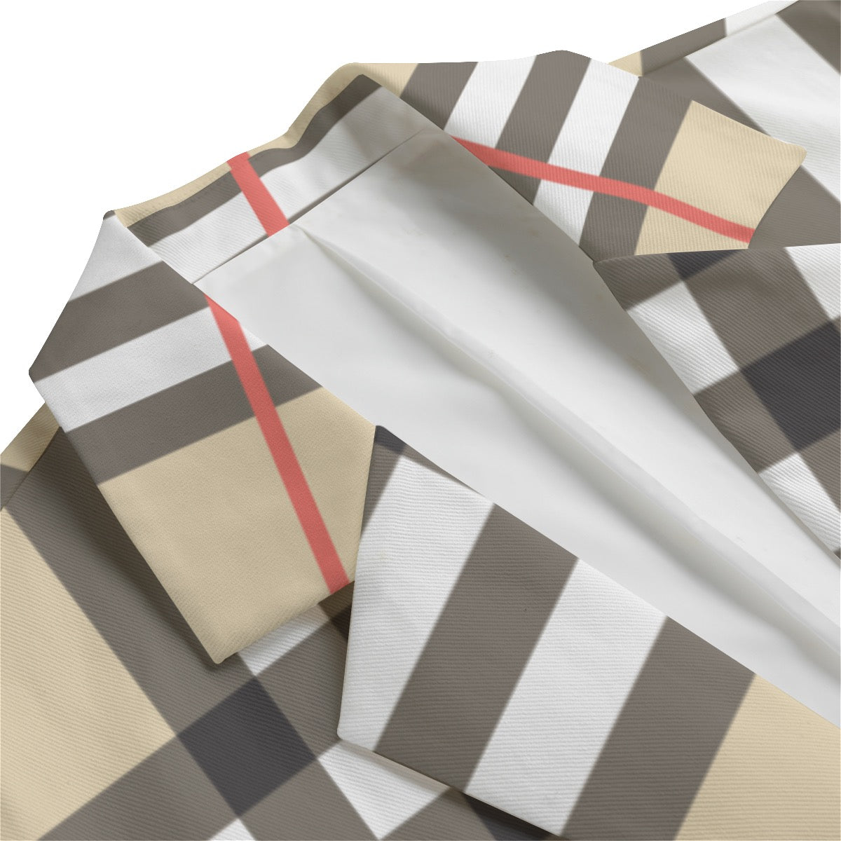 Men's Casual Flat Checker Lapel Blazer