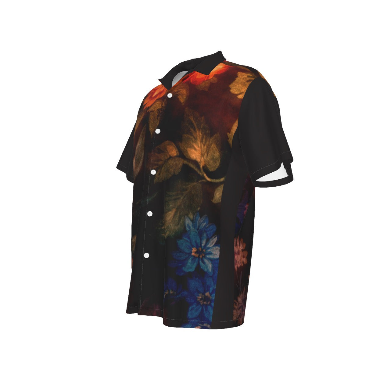 Men's Floral Hawaiian Shirt With Button Closure