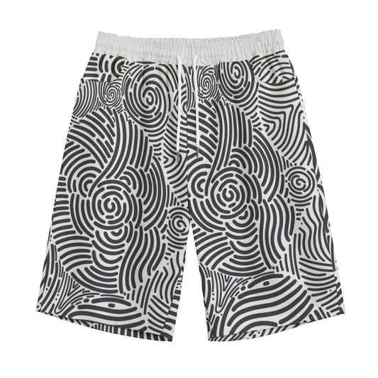 Unisex Straight Maze Print Short