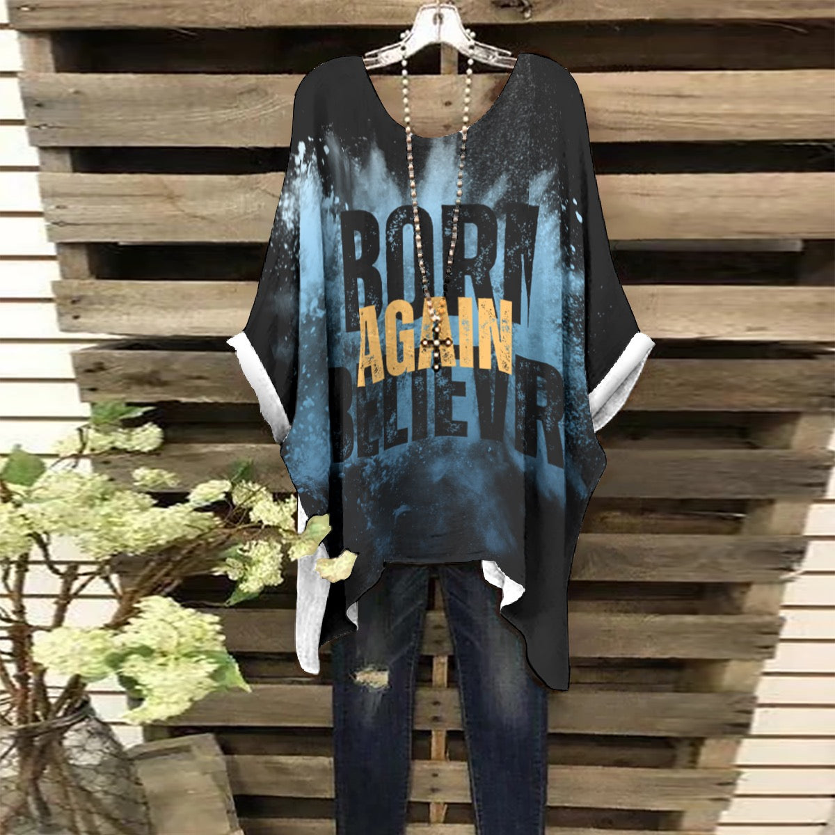 Born Again Believer Women's Bat Sleeve Shirt