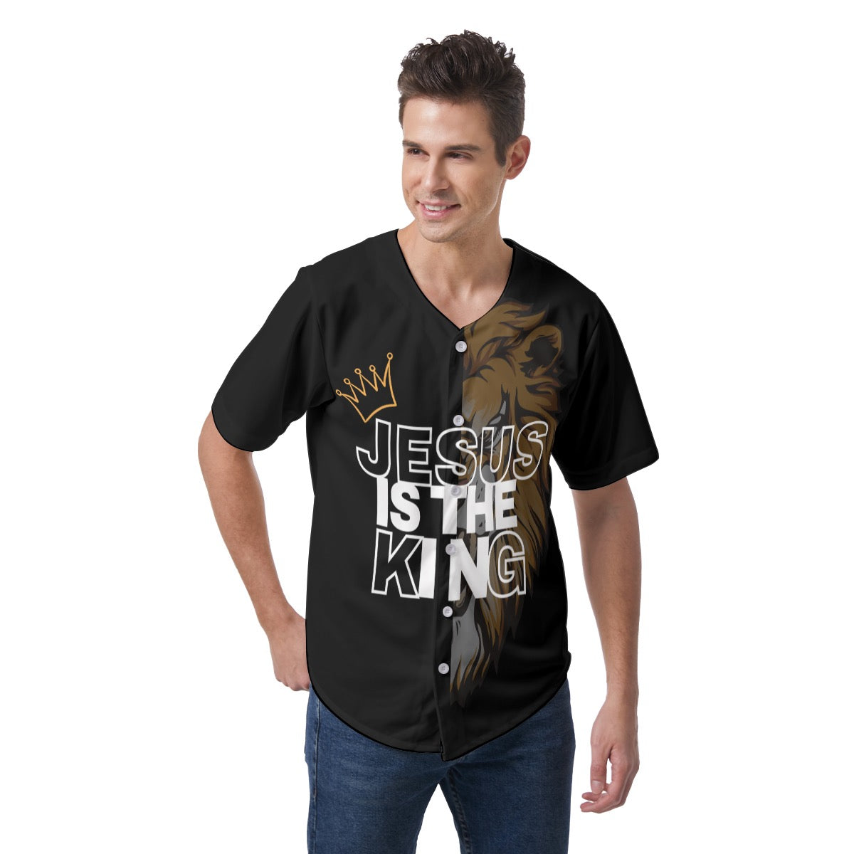 All-Over Print Men's Short Sleeve Baseball Jersey