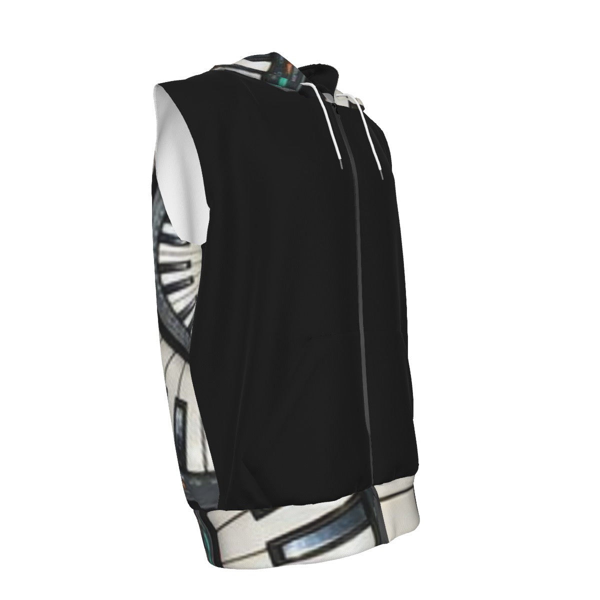 All-Over Print Men's Zipper-Up Sleeveless Hoodie