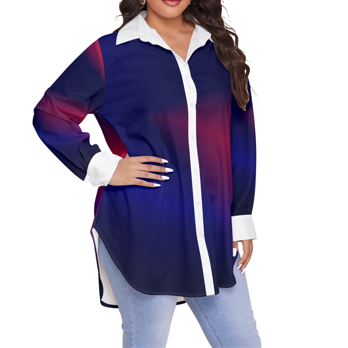 Inspire Women's Shirt With Long Sleeve(Plus Size)