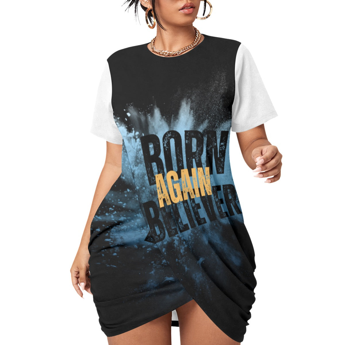 BAB Women’s Stacked Hem Dress With Short Sleeve（Plus Size）