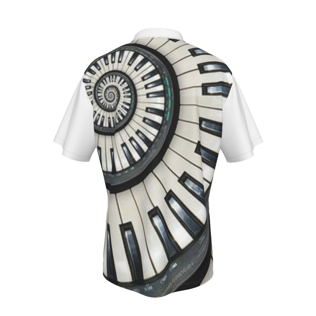 Piano Print Men's Hawaiian Shirt With Button Closure