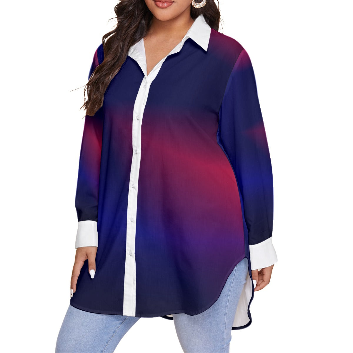 Inspire Women's Shirt With Long Sleeve(Plus Size)