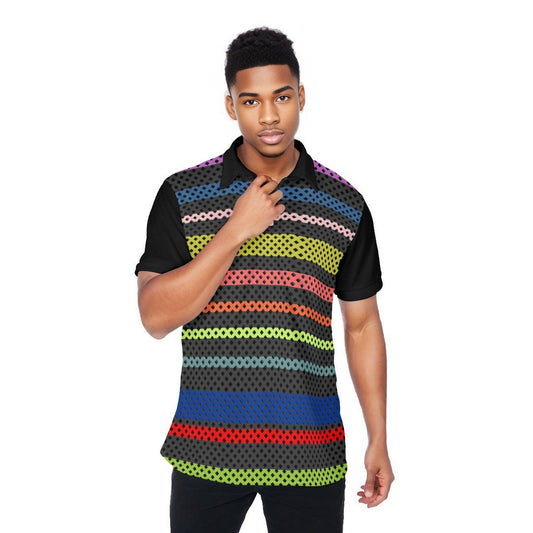 Men's Multi Color Stripe Polo Shirt