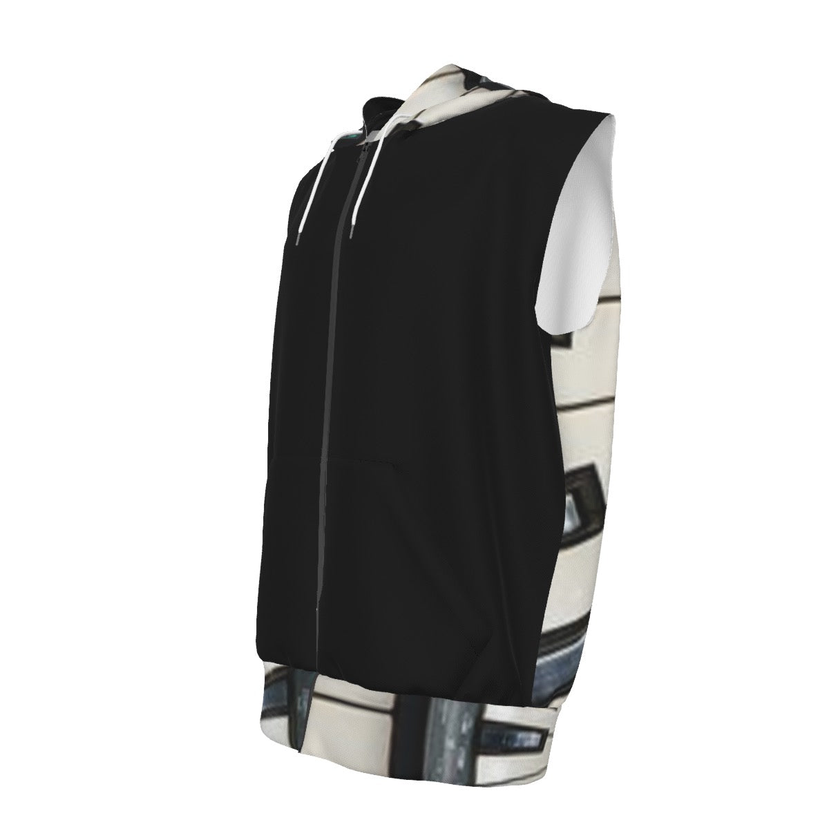 All-Over Print Men's Zipper-Up Sleeveless Hoodie