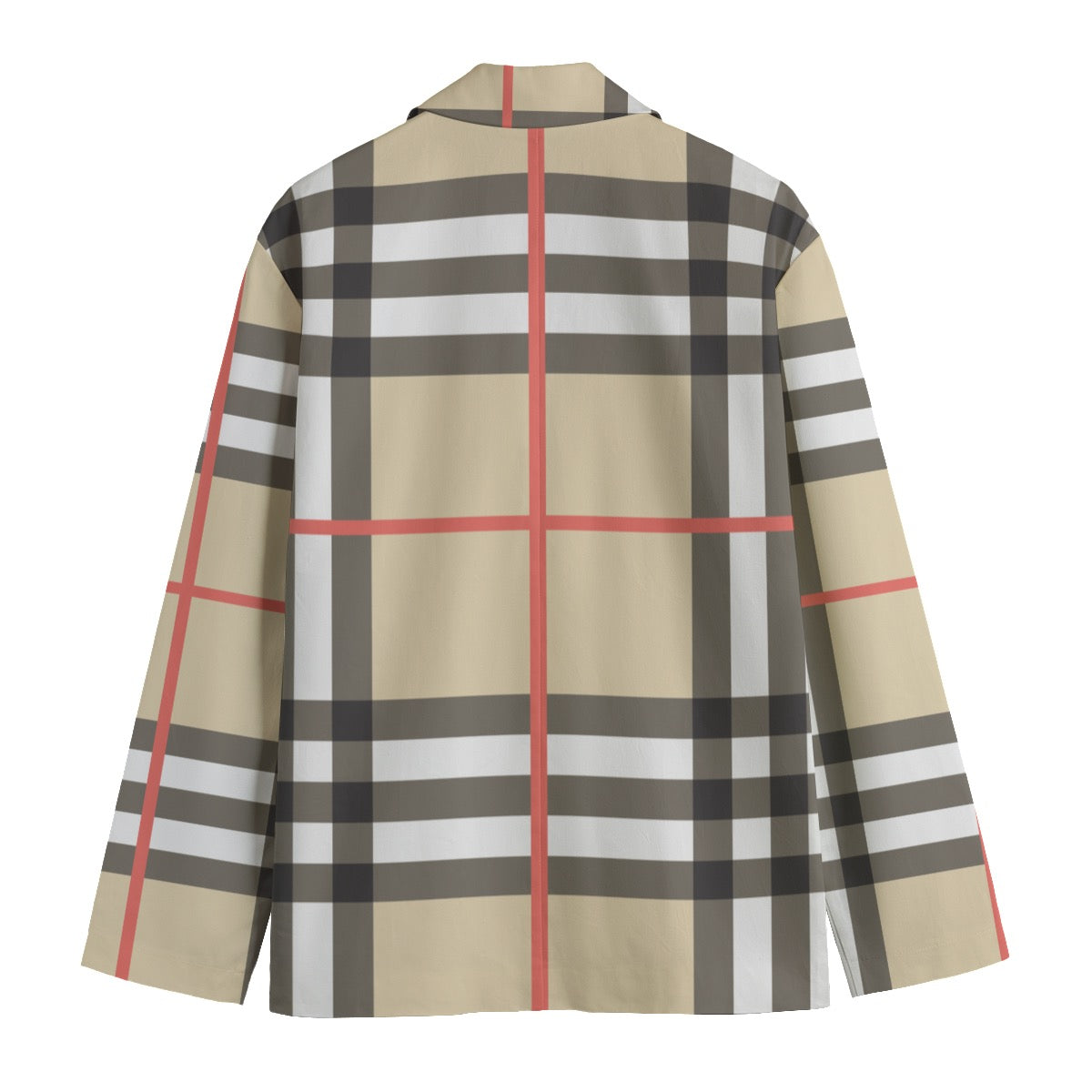 Men's Casual Flat Checker Lapel Blazer