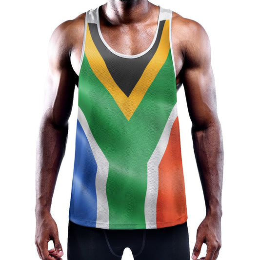 Men's Slim Flag Print Y-Back Muscle Tank Top