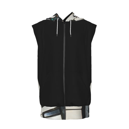 All-Over Print Men's Zipper-Up Sleeveless Hoodie
