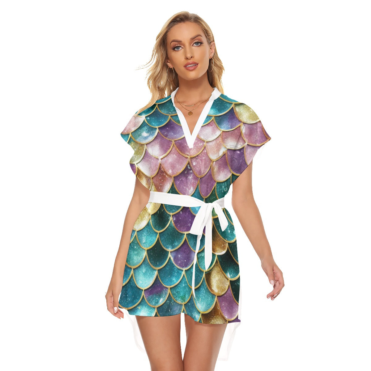 Women's Stand-up Collar Casual Dress With Belt