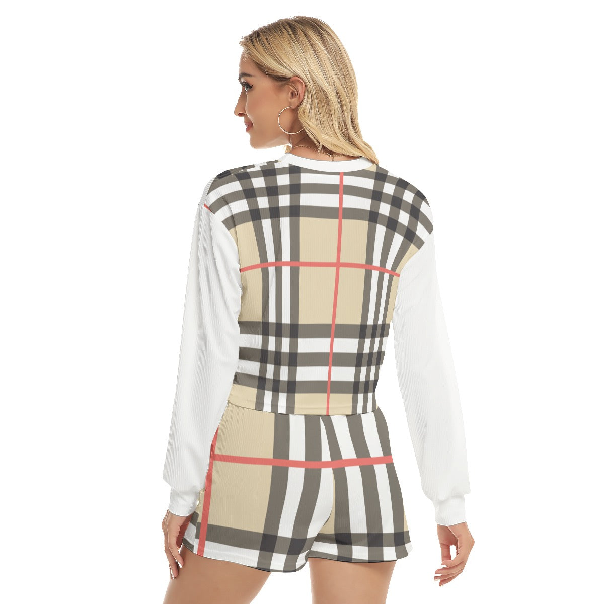 All-Over Print Women's Short Sweatshirt And Pants Suit