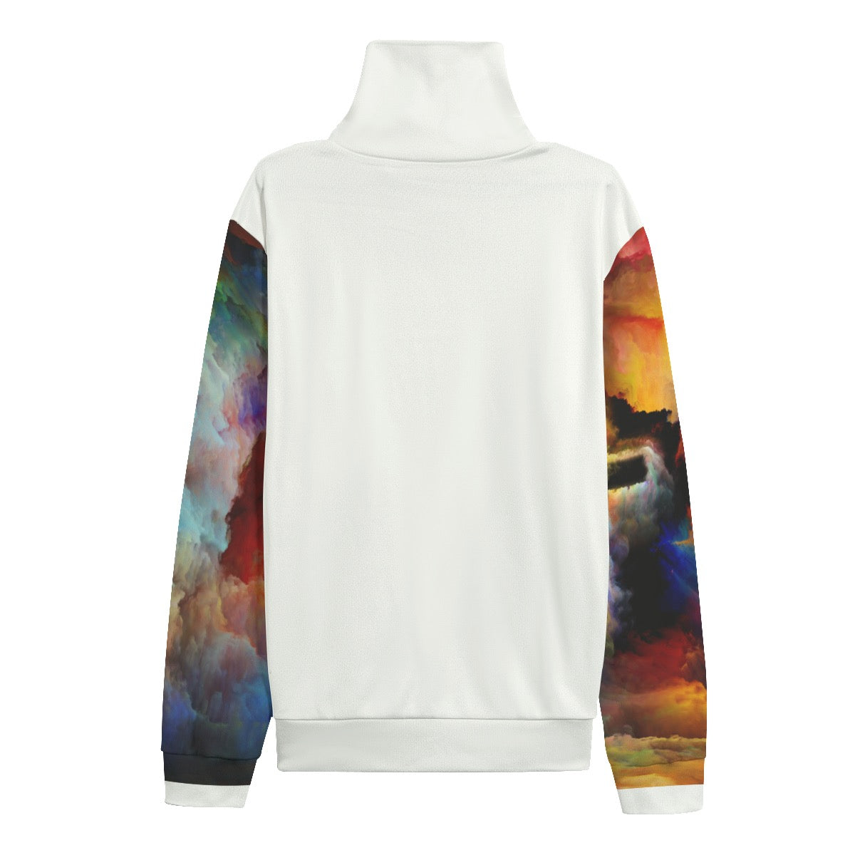 Cross Print Unisex Turtleneck Knitted Fleece Sweater