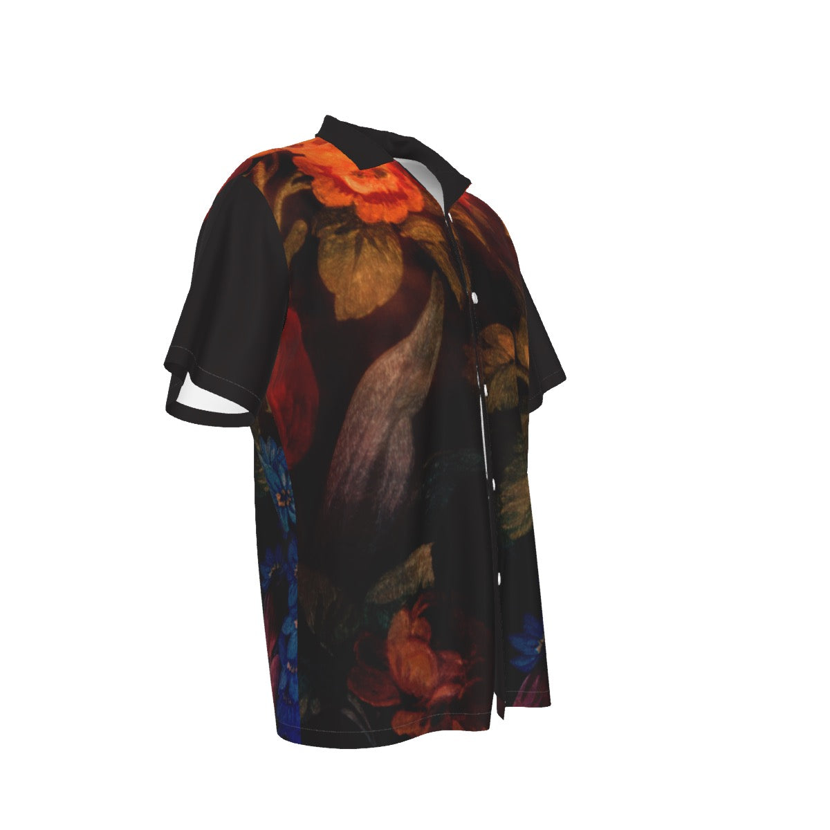 Men's Floral Hawaiian Shirt With Button Closure