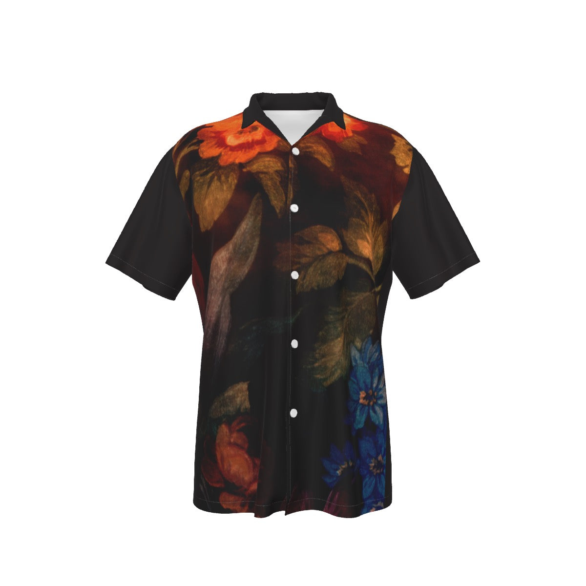 Men's Floral Hawaiian Shirt With Button Closure