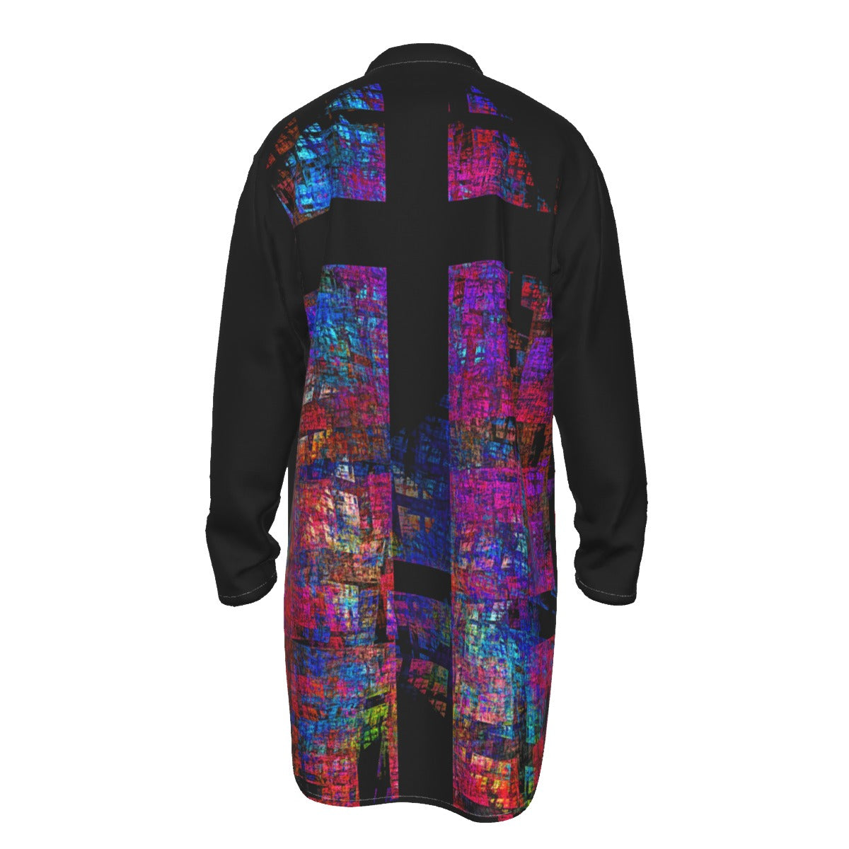 Cross Preacher Collar Long Shirt