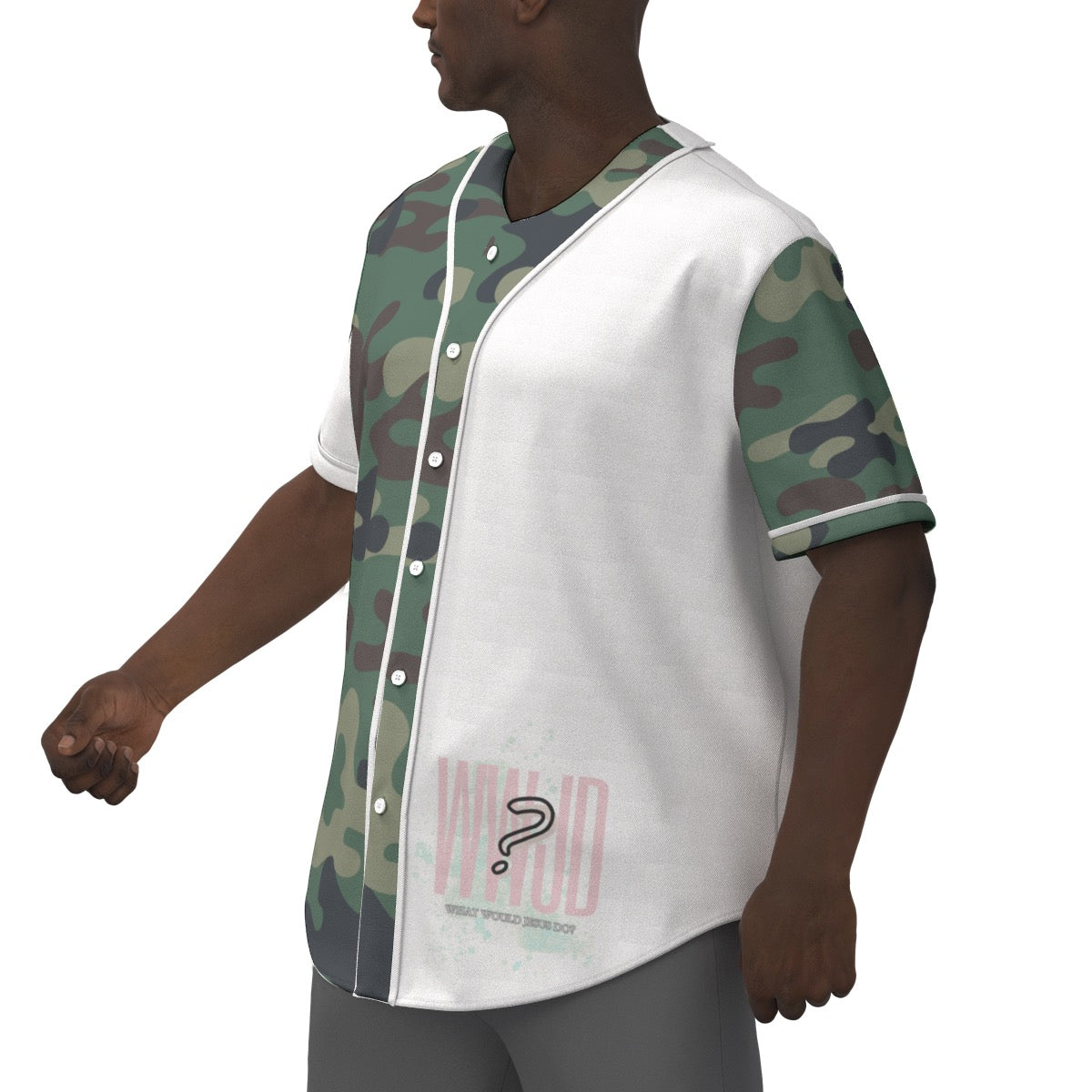 Camo WWJD Men's Short Sleeve Jersey