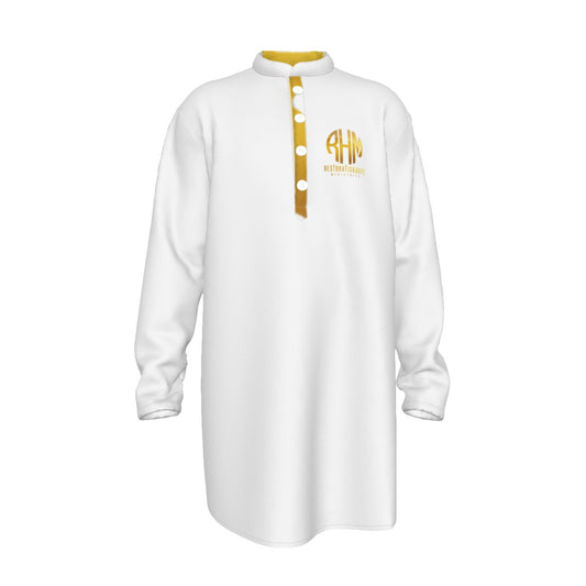 RHM Men's Preacher Collar Long Shirt