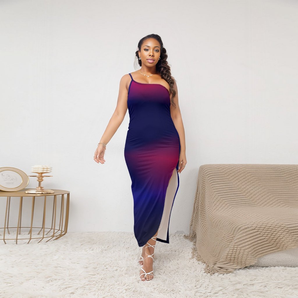 Inspire Women's Shoulder Exposure Dress With Side Split (Plus Size)