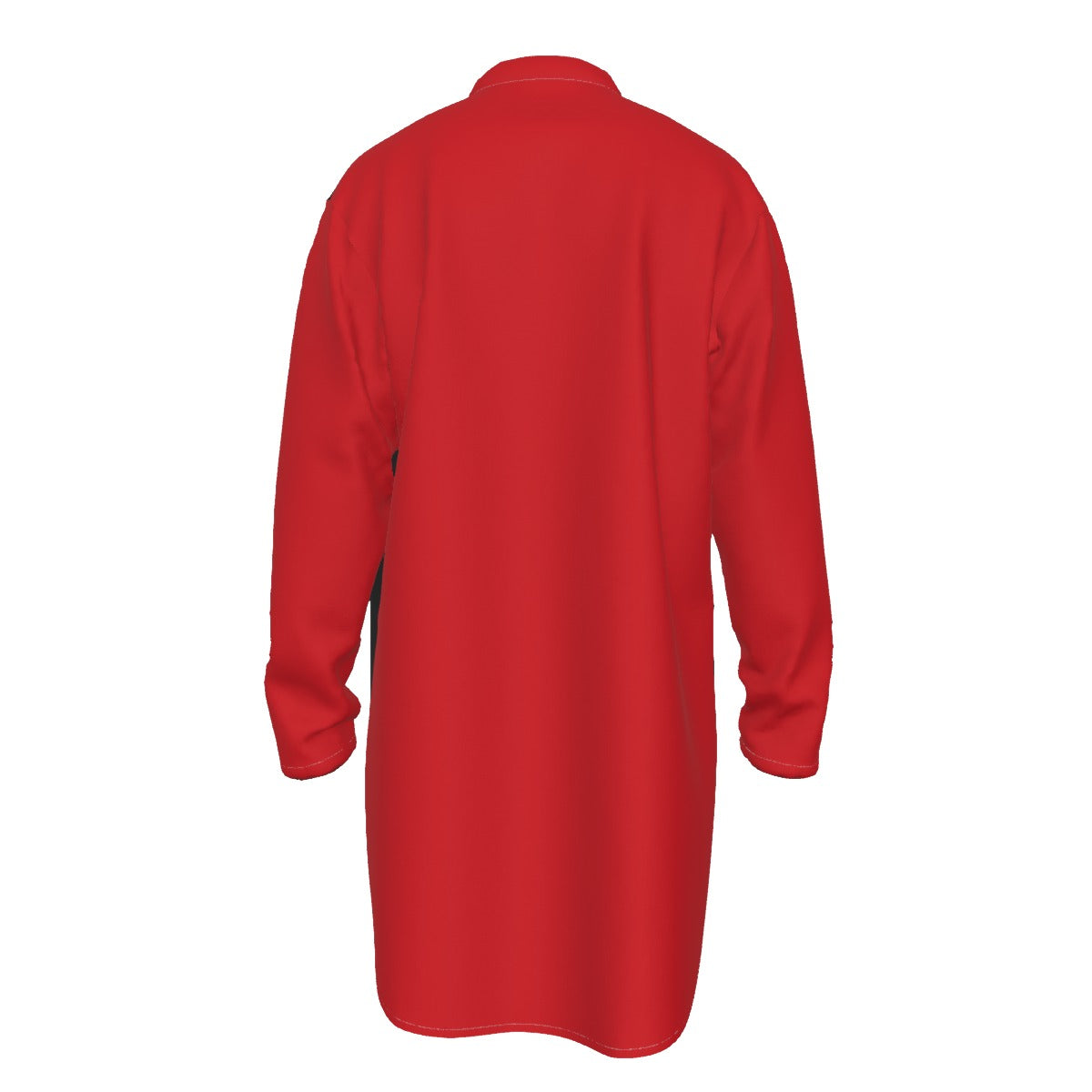 Preacher Collar Long Shirt Black and Red