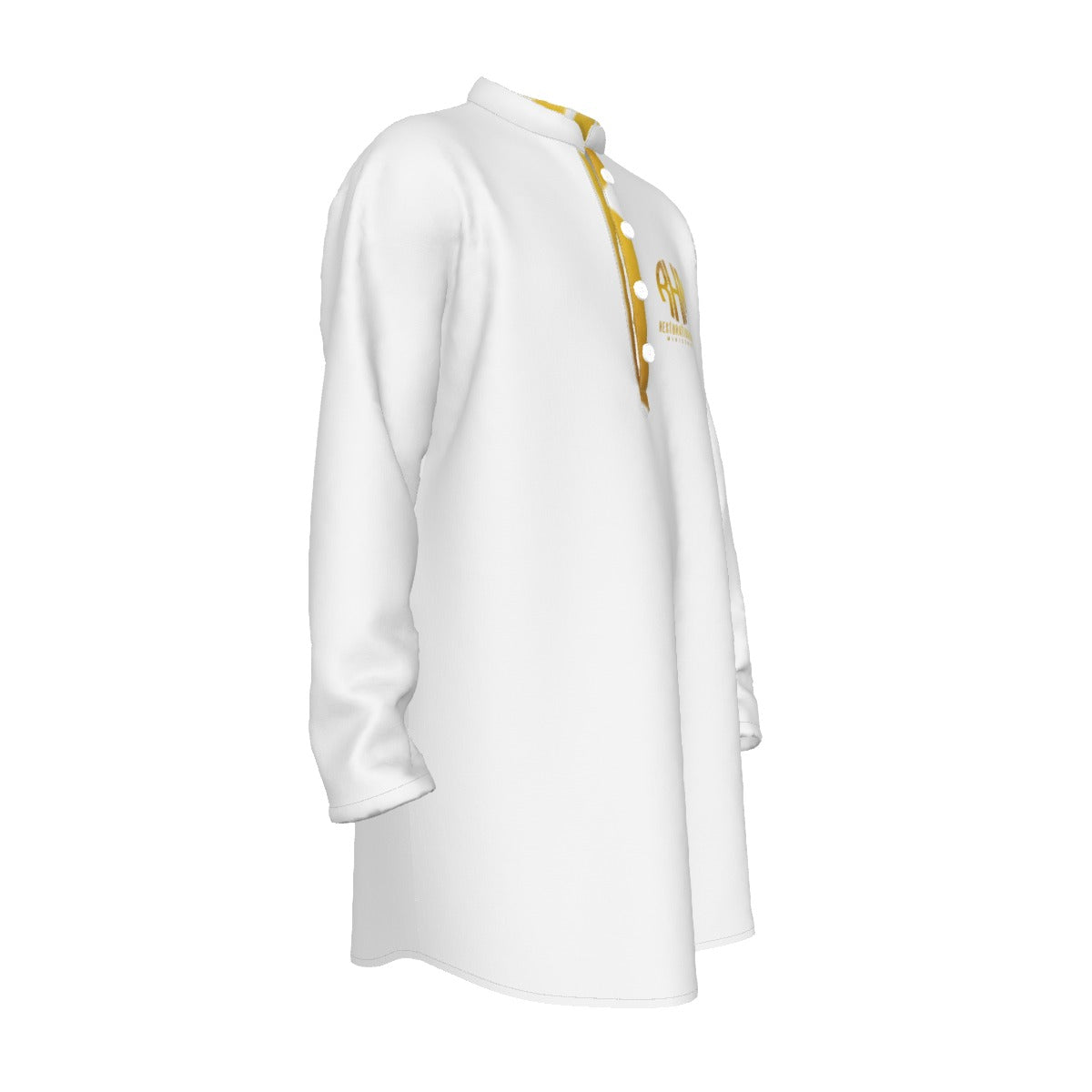 RHM Men's Preacher Collar Long Shirt