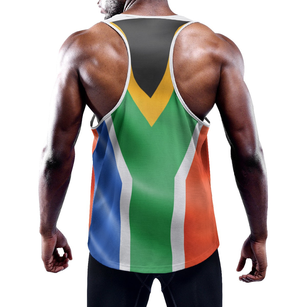 Men's Slim Flag Print Y-Back Muscle Tank Top