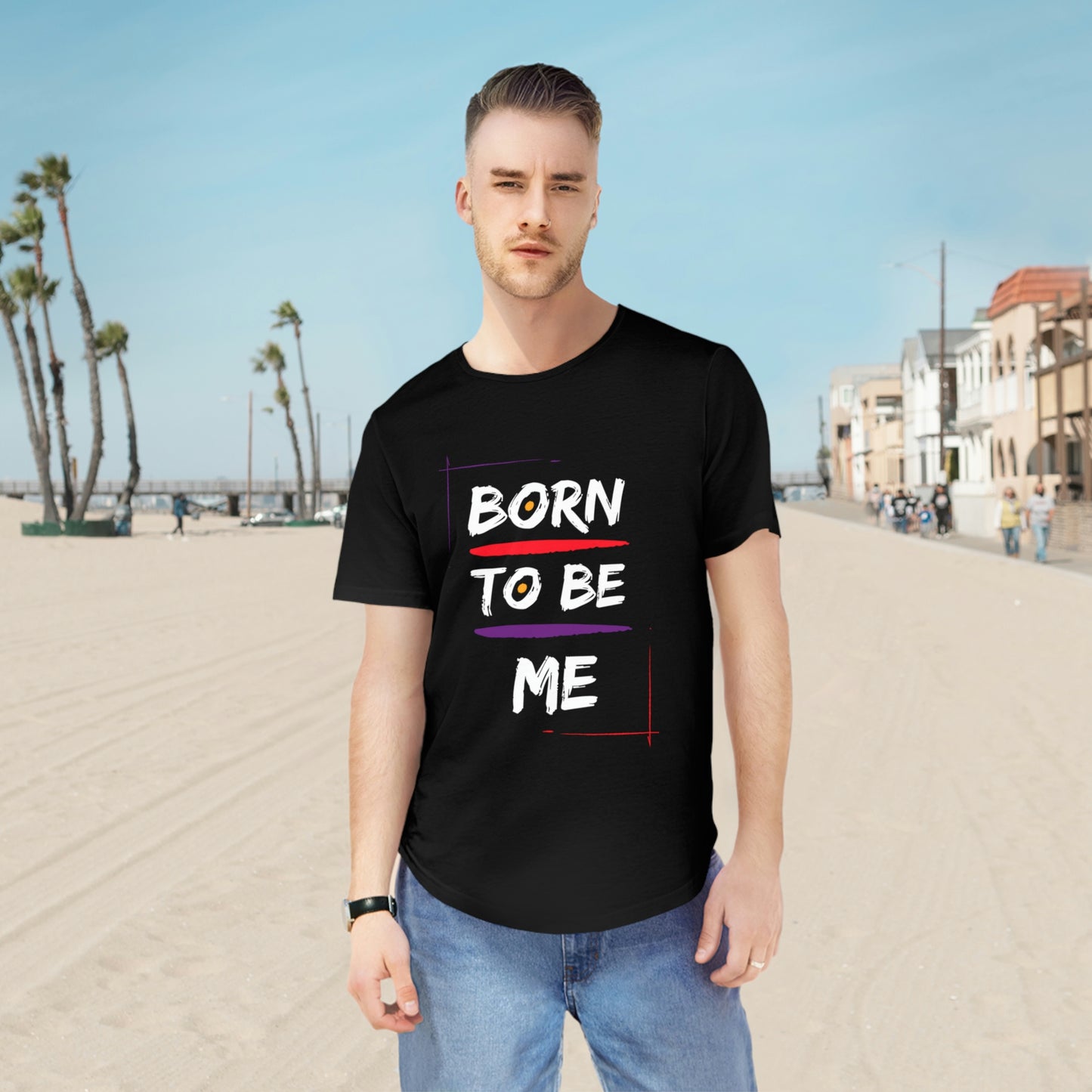 Men's Born to be Me Curved Hem Tee