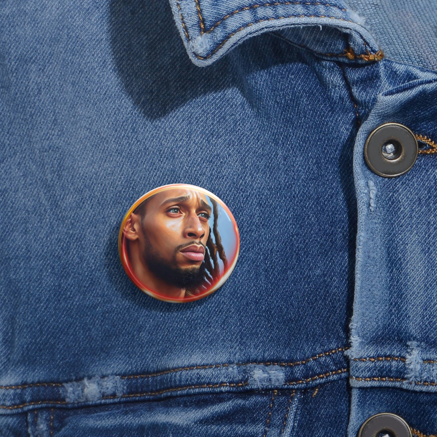 Black Jesus Custom Pin Buttons