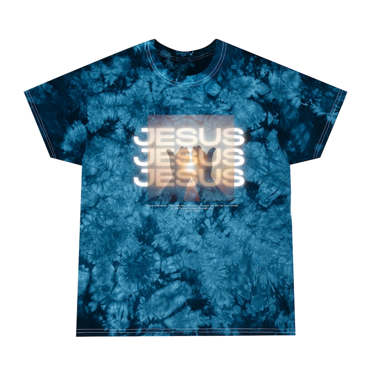 Jesus Jesus Jesus Tie-Dye Tee, Crystal Unisex